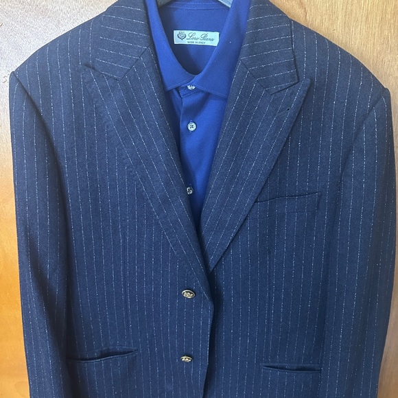100% Wool Blue Sport Coat with Pinstripe Detailing